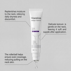 New Collagen Fullerene Neck Moisturizer Cream Firming Tightening with Roller 50g