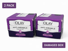 2 Pack new Olay Anti-Wrinkle Firm &Lift Night Cream Moisturizer 50ml Damaged Box