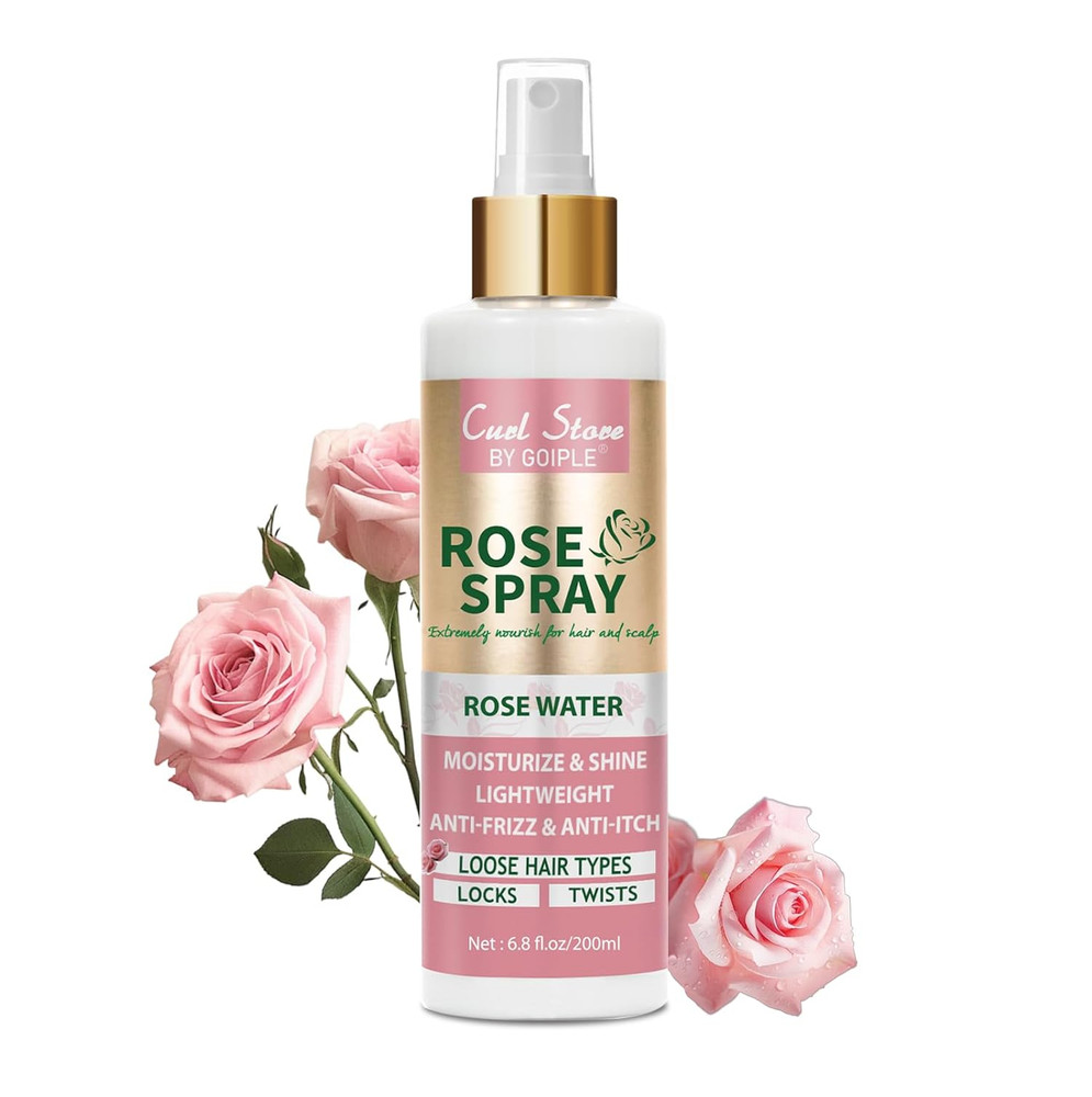 6.8Fl.oz Rose Water Hair Spray for Scalp Moisturizing, Natural Loc Gel for Retwi