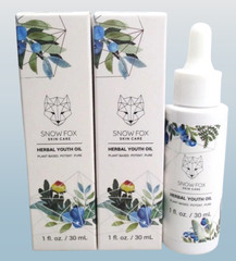 SNOW FOX SKIN CARE HERBAL YOUTH OIL 1 OZ BOXED LOT OF 2