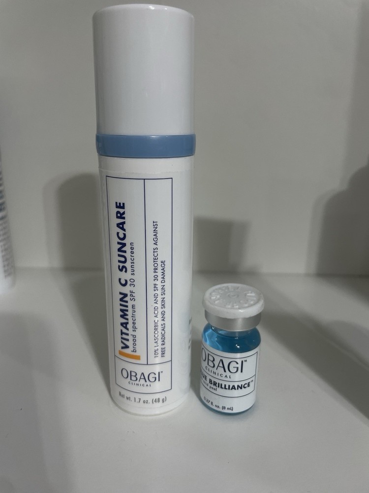 Obagi Clinical Blue Brilliance Triple Acid Peel 0.27 Oz + OB Vitamin Suncare 1.7