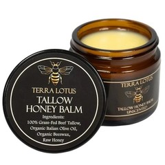 NEW! Terra Lotus ORGANIC Beef Tallow Balm Raw Honey Citrus Moisturizing Cream