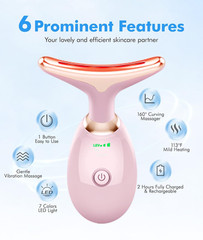 Red-Light-Therapy-for-Face-and-Neck, 7 Color Face Massager Tool for Wrinkles, Do
