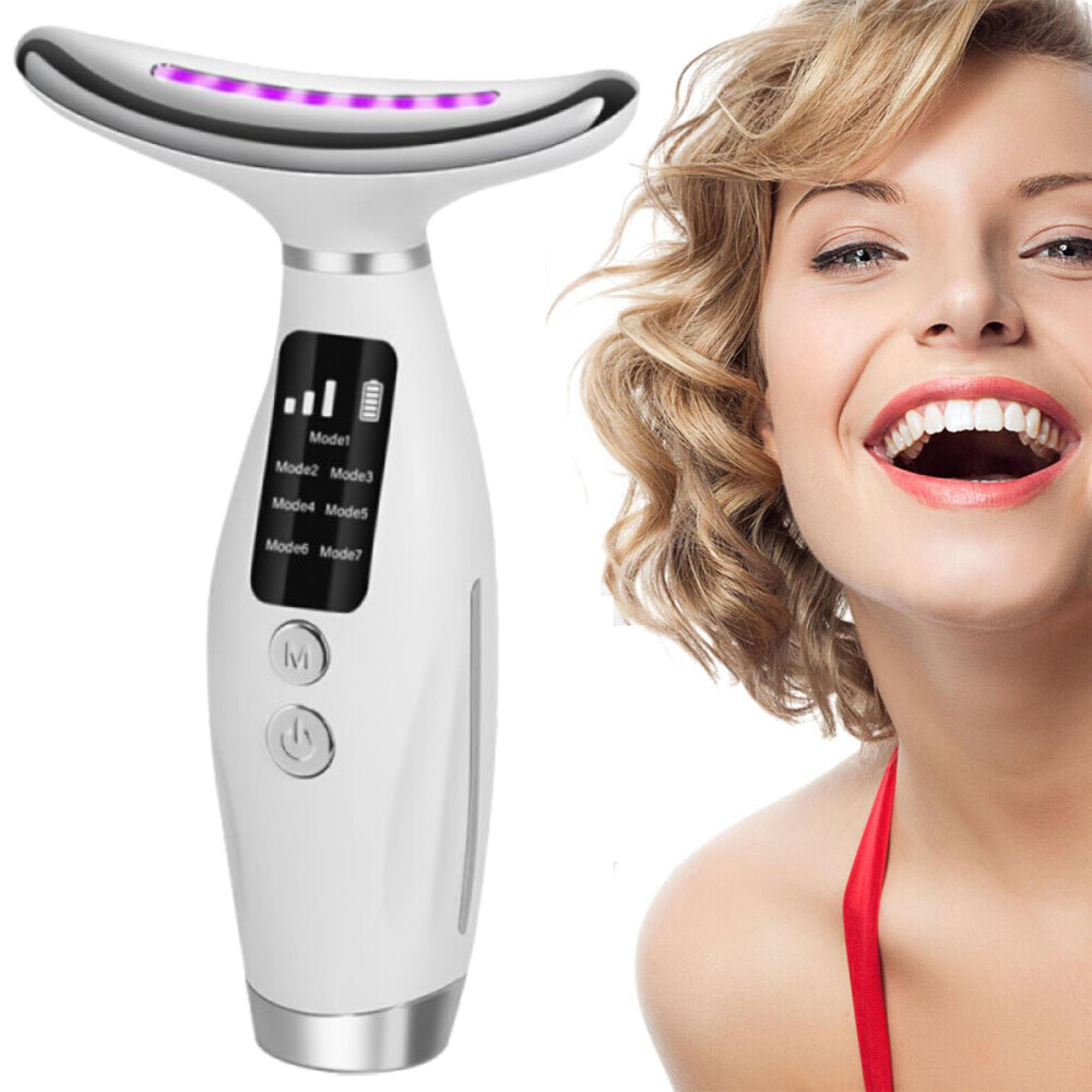 Neck Face Massager Face Sculpting Tool 7 Colour Modes and Vibration for Facial