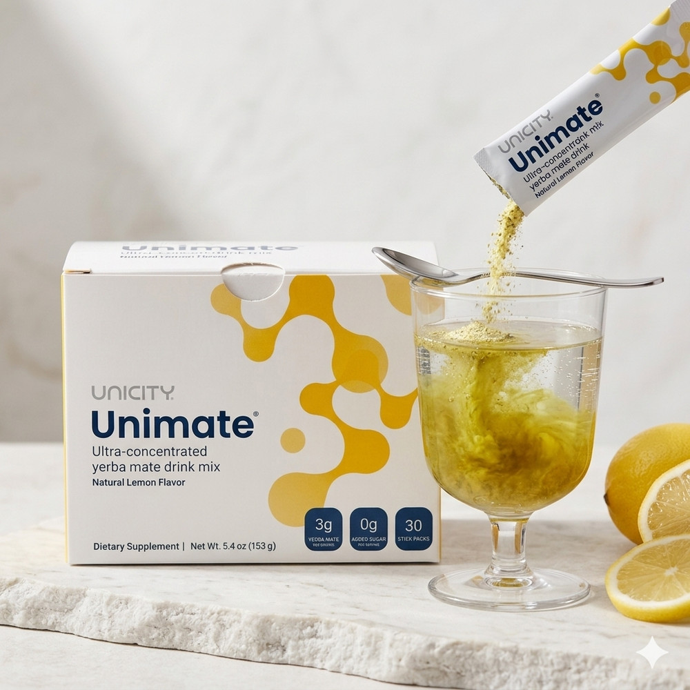 Unicity Unimate Lemon Flavor Packs – 30 Counts – Exp 08/2028 FREE AND FAST SHIPP