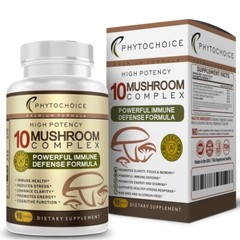 Defense10 Mushroom Complex Supplements Immune Support Lions Mane Reishi Maitake