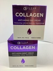 Clear Beauty Collagen Anti-Aging NIGHT Cream And Day Cream 1.69 Oz Each,2 Pack