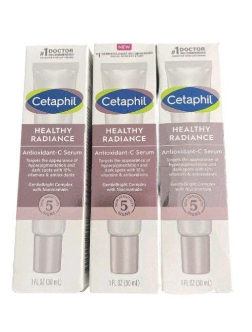3 Pack Cetaphil Healthy Radiance Antioxidant-C Serum 1 fl oz Each BNIB