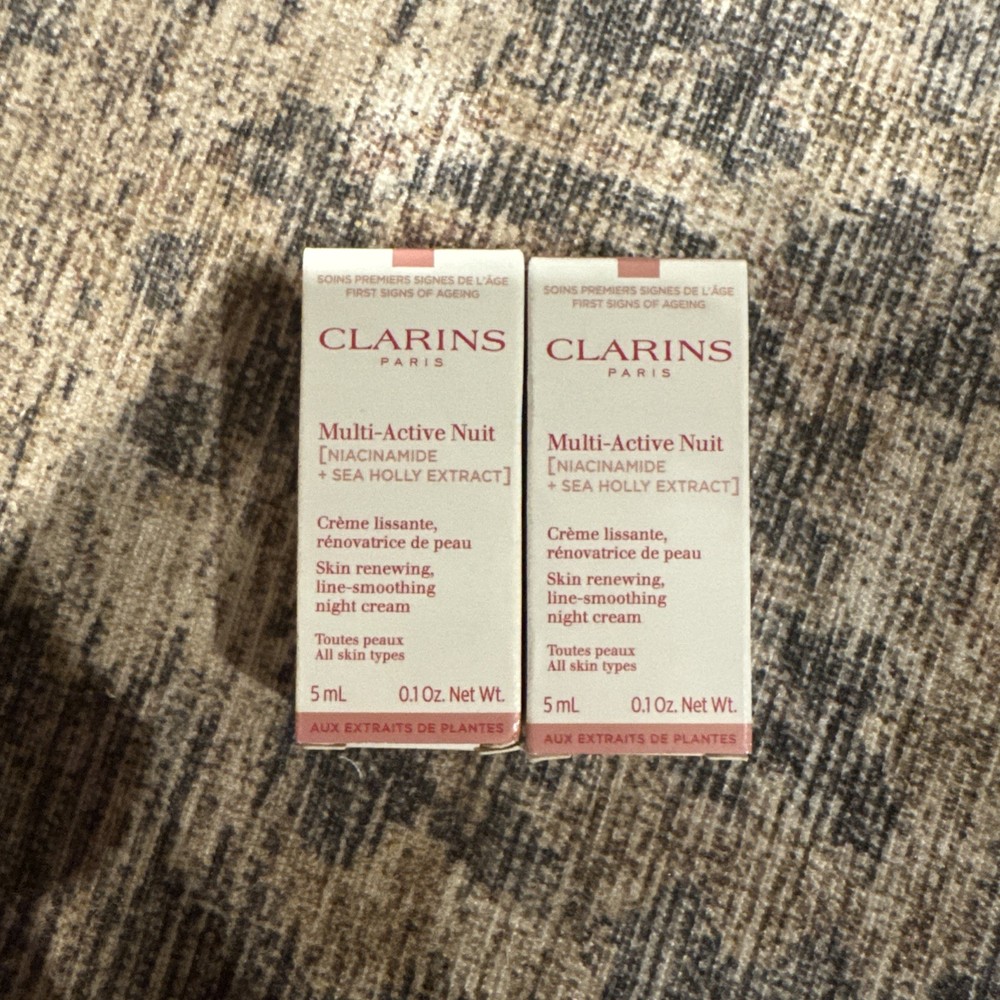 2x Clarins Multi Active Nuit Skin Renewing Line Smoothing Night Cream 5ml X 2
