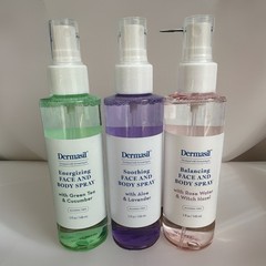 Dermasil Face & Body Spray Set 3pc Bundle 5oz Each Aloe Lavender Rose Green
