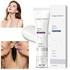 1-3 Pack Magec Collagen Fullerene Neck Cream Firming Tightening with Roller 50g