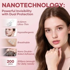 Majaium Face Lifting Tape 200 PCS Hypoallergenic Breathable Adhesive Tape
