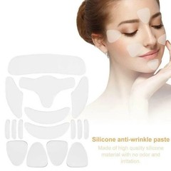 16pcs Reusable Silicone Anti-Wrinkle Pads Set for Forehead, Eyes, Face & Neck