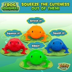 Toys Frog Squisheez Squishy Stress Relief Balls (Set of 4) | Stretchy Fidget Ani