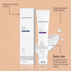 1-3 Pack Magec Collagen Fullerene Neck Cream Firming Tightening with Roller 50g