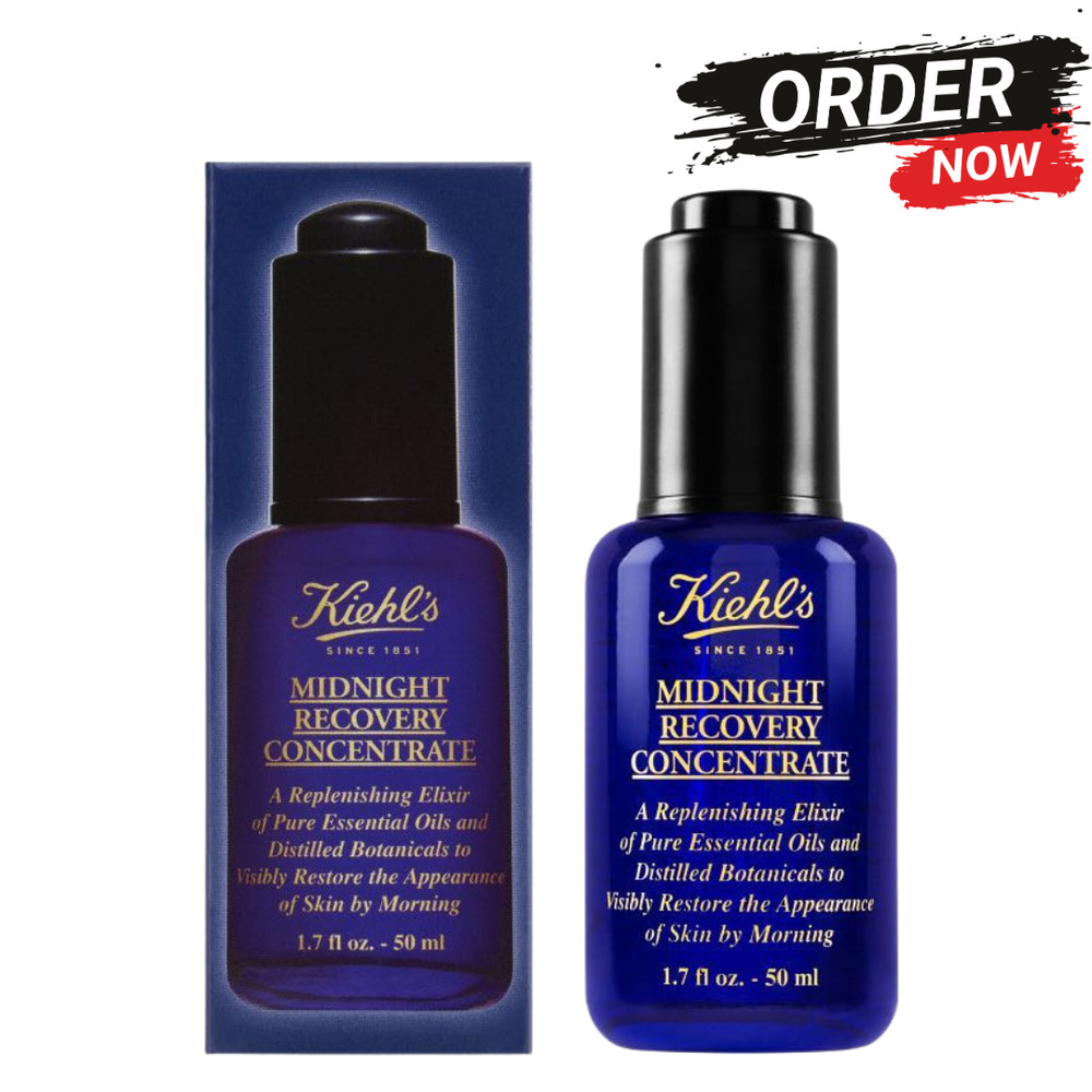 Kiehl’s Midnight Recovery Concentrate Face Oil Serum 50ml 1.7oz Overnight Repair