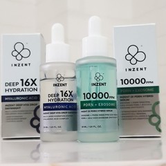 INZENT 16X Hyaluronic Acid + 10000PPM PDRN Exosome Serum Duo Set Plump Glow 30ml