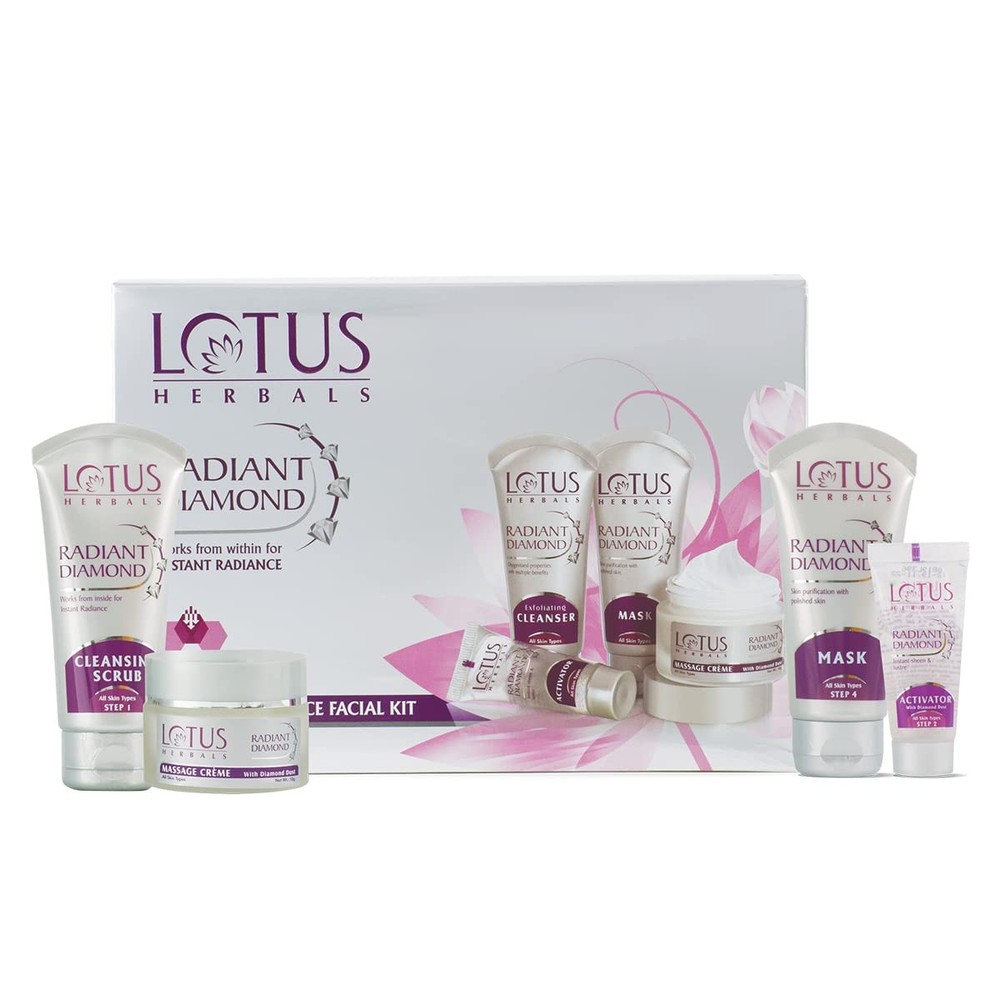 LOTUS Herbals Radiance 5 in 1 Facial Kit with Diamond Dust & Cinnamon 170GM