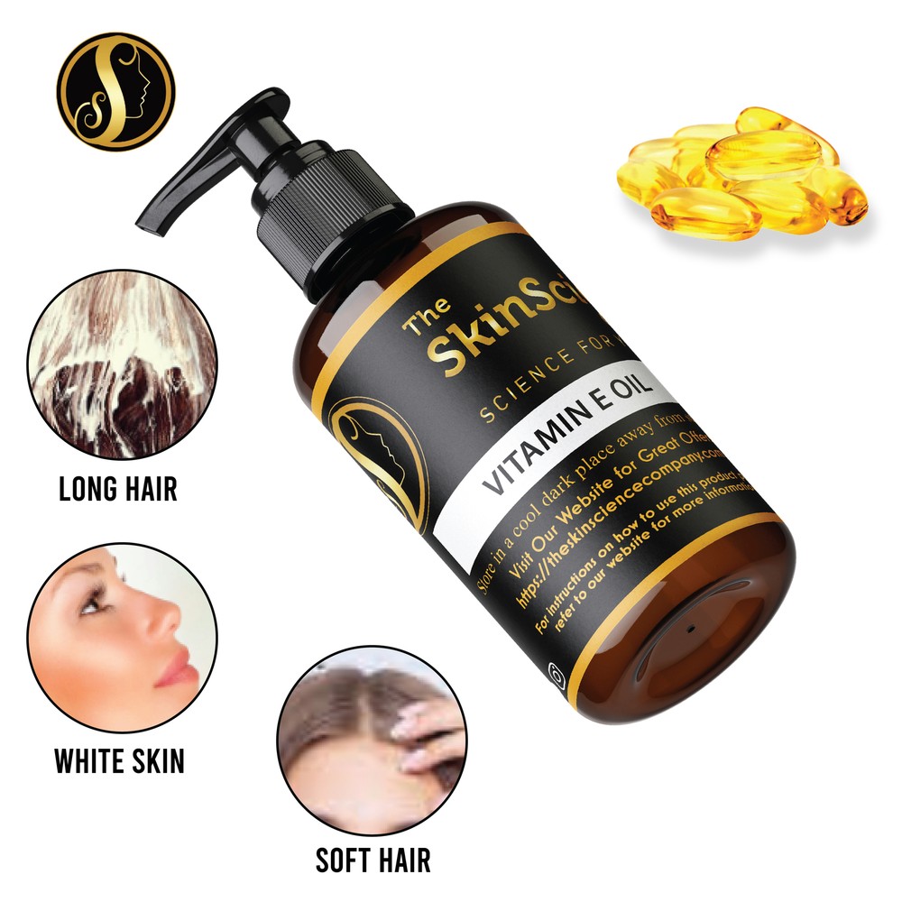 Natural Vitamin E Oil 100% Pure Anti Aging E Oil for Moisturized & Youthful Skin