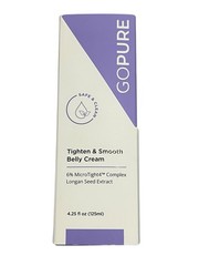 GoPure Tighten & Smooth Belly Cream 4.25 Fl. Oz. 125mL Vegan Cruelty Free Sealed