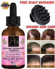 Organic Rosemary Mint Saw Palmetto Hair Oil for Growth, Reduce Hair Loss 4 fl oz