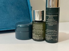 La Mer 6 Piece Skincare Travel Gift Set Including Blue Travel Makeup Pouch NEW
