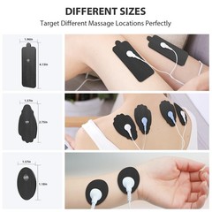 TENS Unit Electrode Pads NURSAL 20 Pack 3.5mm Snap EMS Replacement Black