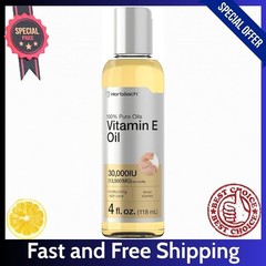 Horbäach Vitamin E Oil For Skin and Face | 30,000 IU | 4 fl oz | 100% Pure Oils.