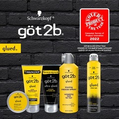 Got2b Glued Blasting Freeze Hairspray, 12 oz, 12 Fl Oz (Pack of 2), yellow