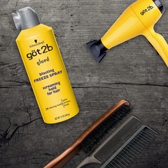Got2b Glued Blasting Freeze Hairspray, 12 oz, 12 Fl Oz (Pack of 2), yellow