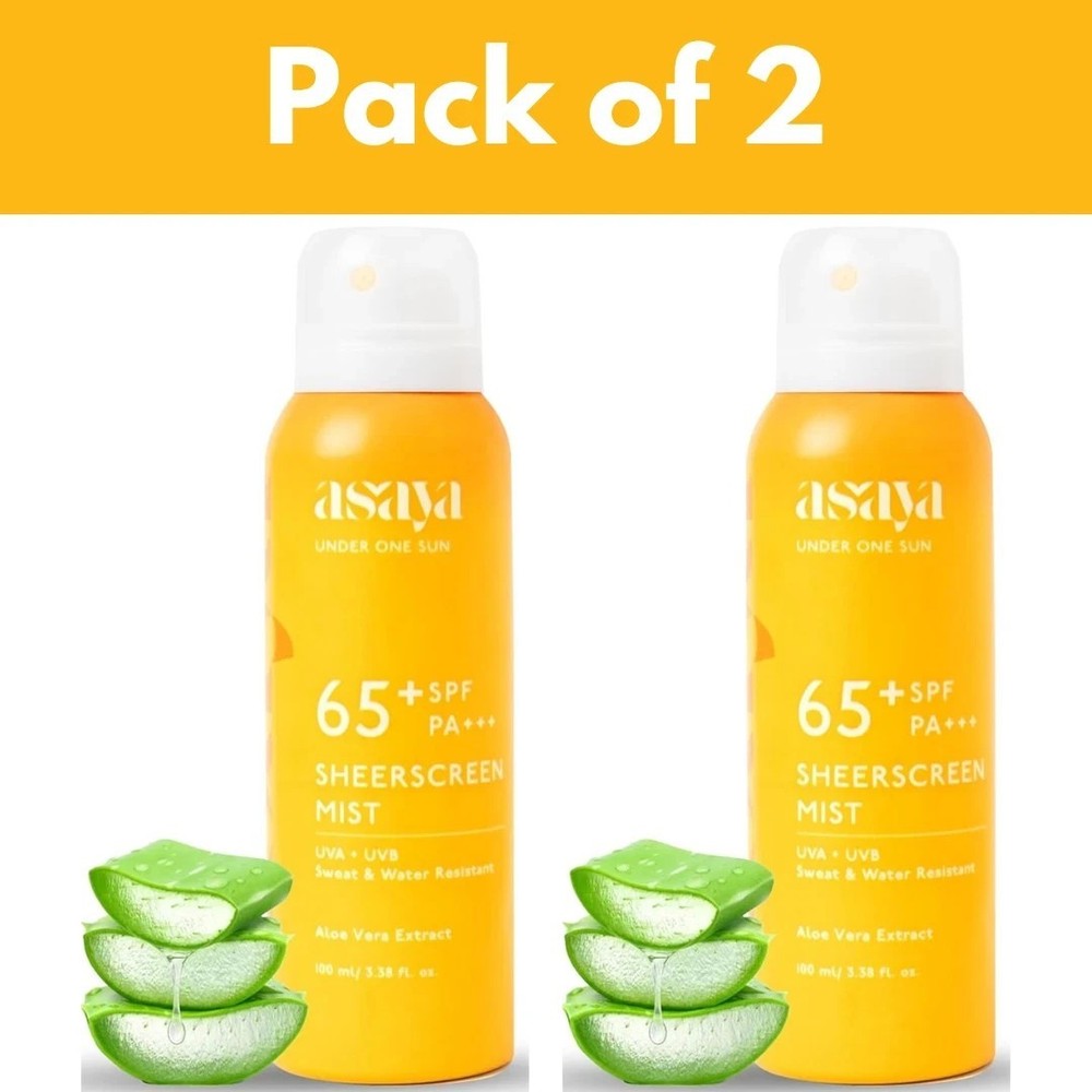 Asaya SPF 65+ Waterproof Sunscreen Spray, UVA/B For Broad Spectrum 100ml