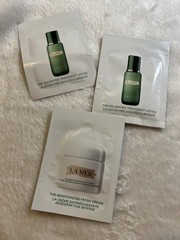 Lot of 7 La Mer Samples + Packs + Mini Pouch