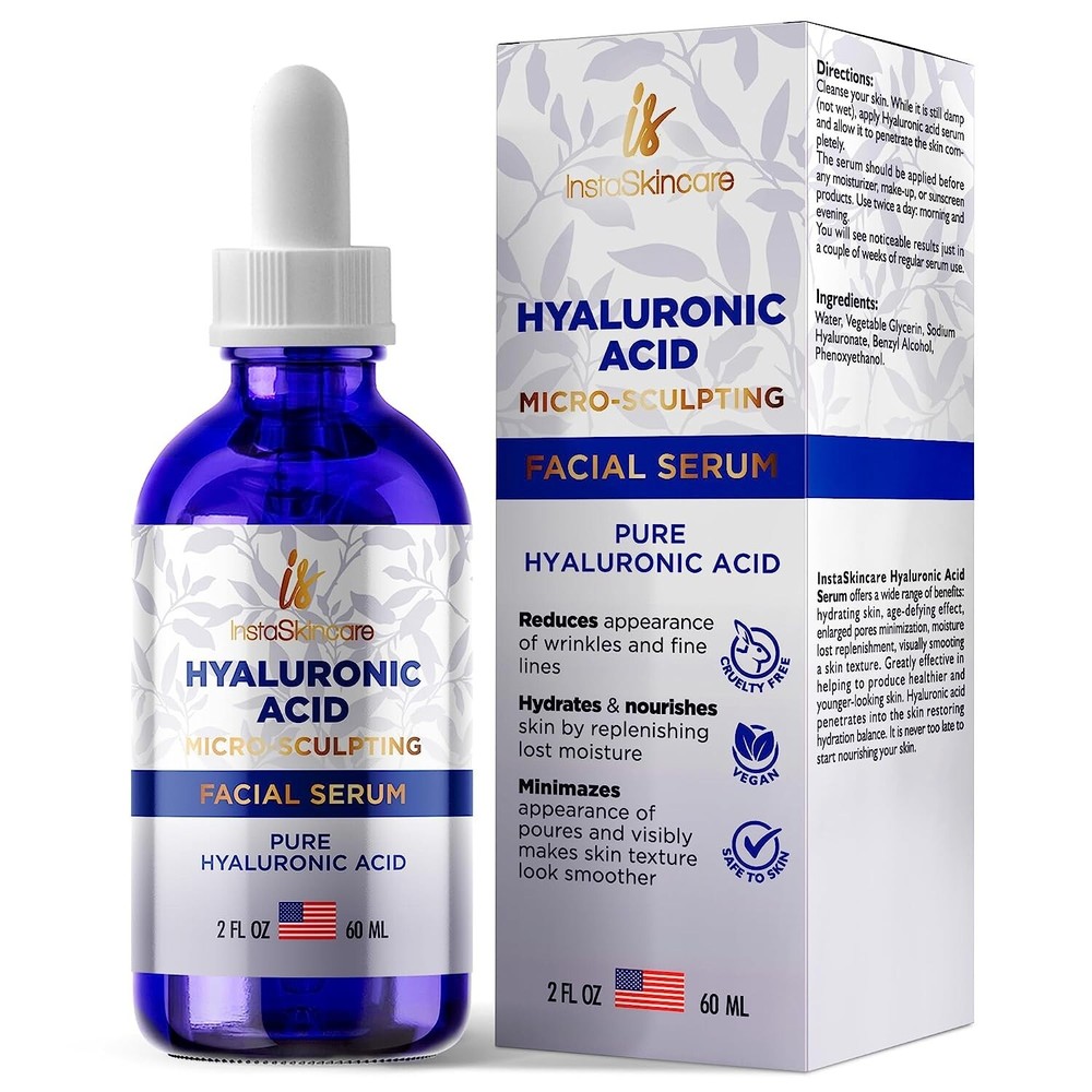 Hyaluronic Acid Anti-aging Serum for Face – 100% Pure Medical Formula – 2oz