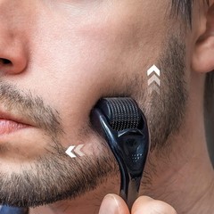 540 Titanium Derma Roller – Multi-Purpose Microneedling Tool for Face and Beard
