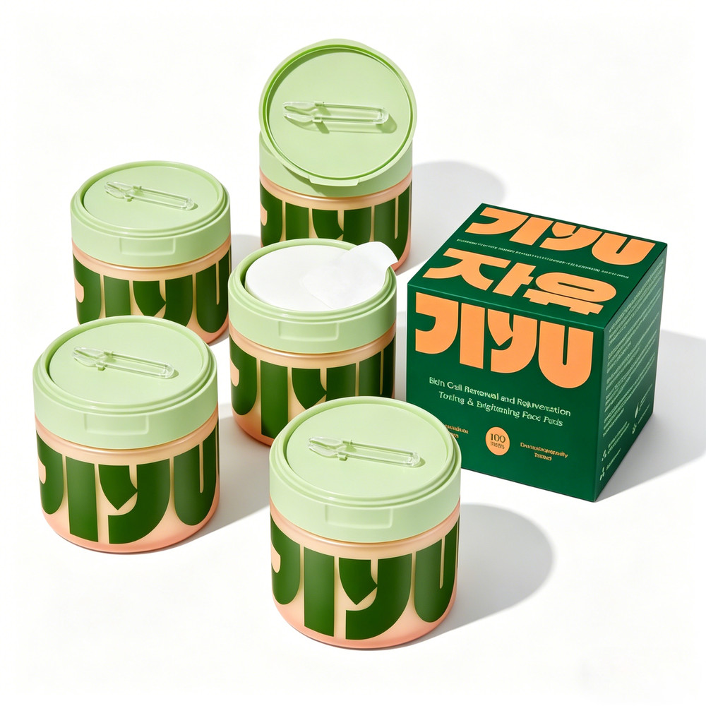 Jiyu Korean Skincare Anti-Aging, Dark Spot & Wrinkle Minimizing Toner Pads 100Pc
