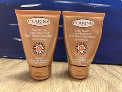 2 X Clarins Tinted Self Tanning Face Cream SPF 15 1.7oz Each