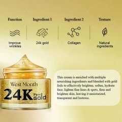 24K Gold Collagen Face Cream for Fine Lines, Brightening, Firming & Hydrating Ca