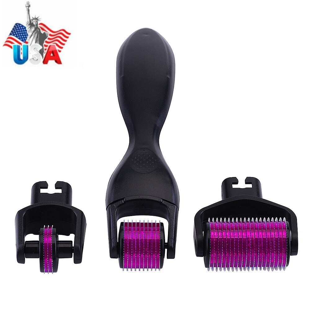 Derma Roller Kit For Face, Body, Beard, Hair, 0.5/1/MM Titanium Microneedle USA