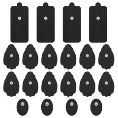 TENS Unit Electrode Pads NURSAL 20 Pack 3.5mm Snap EMS Replacement Black
