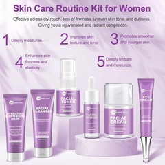 Skin Care Set,6 Pcs Anti-aging Skincare w/Korean Retinol,Hydrate, Moisturize Sel