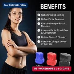 JJaw Exerciser for Men & Women | 3 Resistance Levels Silicone Jawline 3 Set