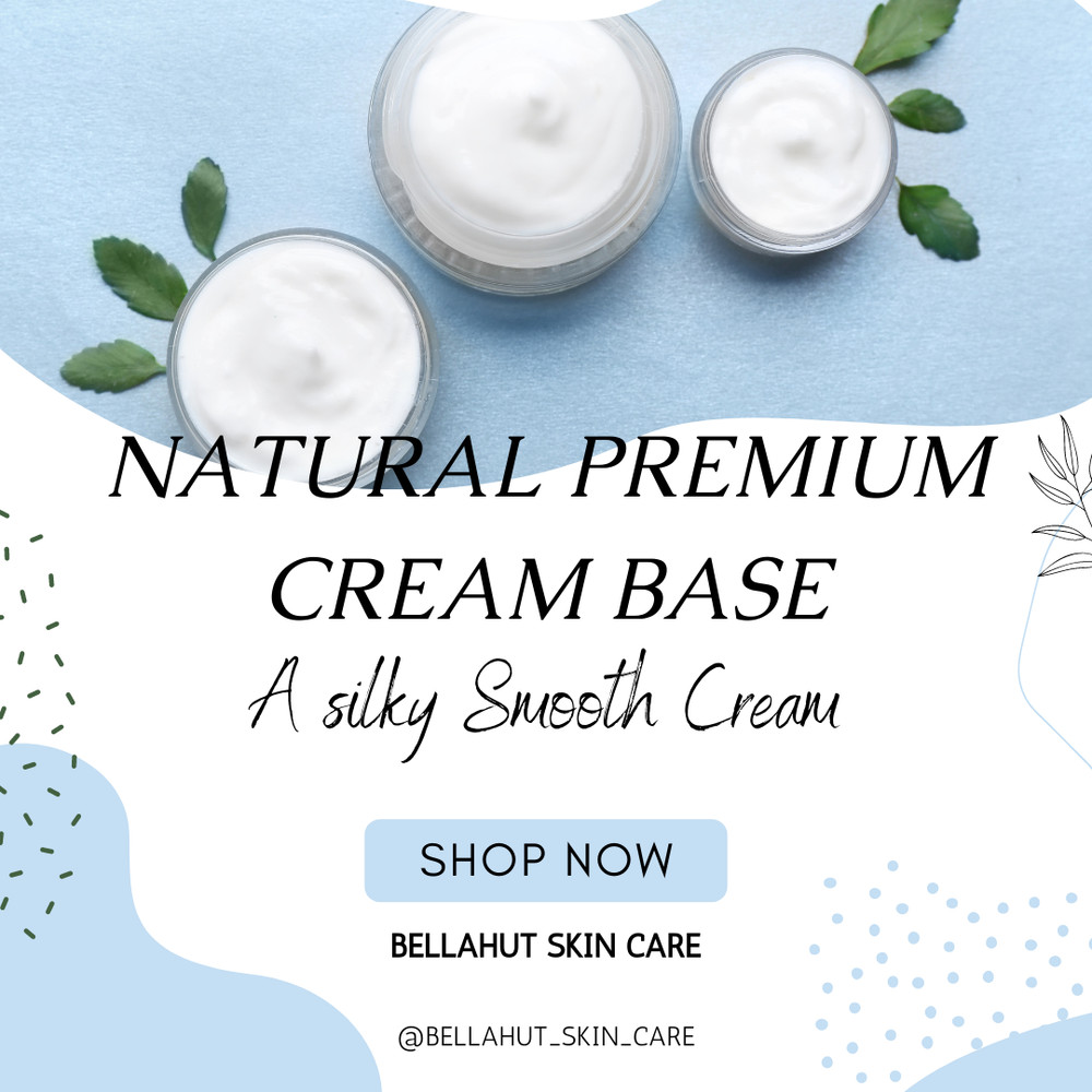 4 OZ -NATURAL PREMIUM CREAM BASE w/ JOJOBA, SHEA BUTTER, HA, SQUALANE, VITAMIN E