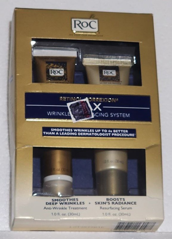 RoC MAX Retinol Correction Wrinkle Resurfacing System – AS IS! DAMAGED BOX! SEE!