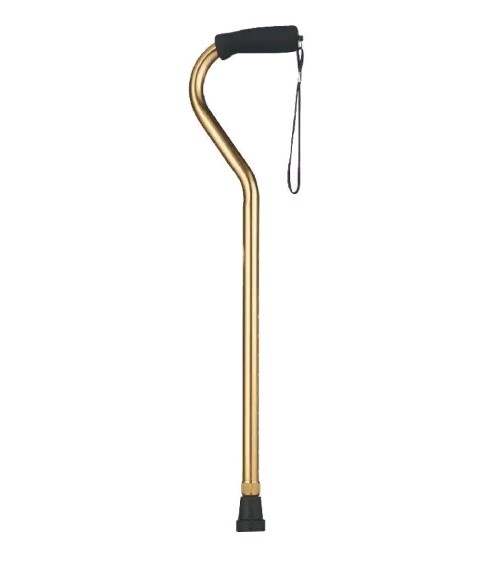 Gold CVS Health Adjustable Height Gel Grip Cane with Offset Handle