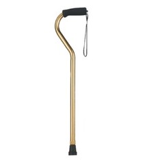 Gold CVS Health Adjustable Height Gel Grip Cane with Offset Handle