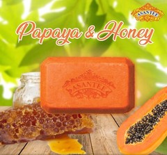 Asantee Papaya & Honey Soap Herbal Natural Soap : 125g pack of 6 pieces