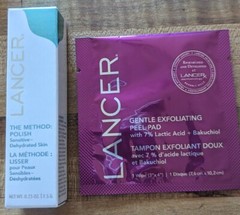 NIB Lancer The Method Polish Sensitive-Dehydrated Skin + Exfoliating Peel Pad
