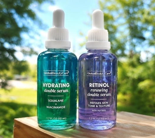 Global Beauty Care Retinol + Hydrating Double Serum Set 1.7 oz New Sealed 2pk