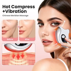 Red Light Electric Gua Sha Device with Heat Vibration Face Neck Lifting Massager