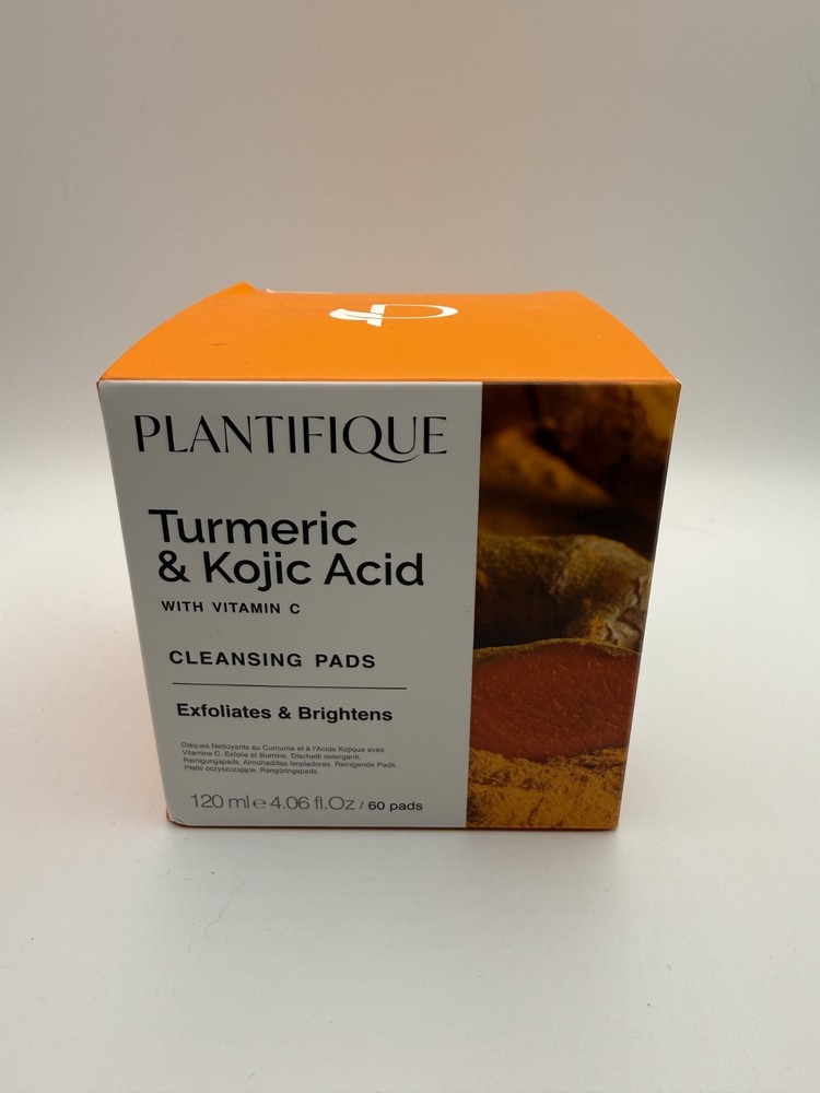 Plantifique Turmeric & Kojic Acid Vitamins C Cleansing 60 Pads Brand New Sealed